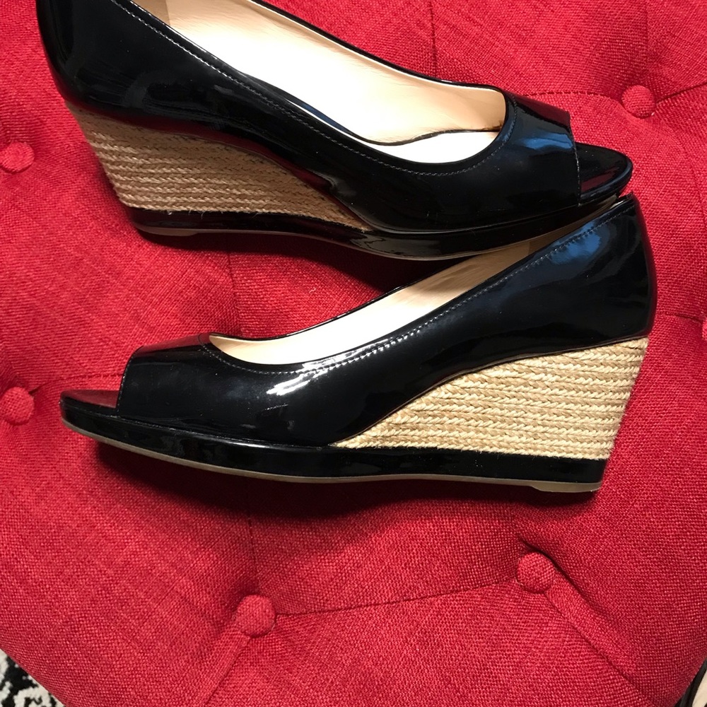 Prada open toe espadrille wedge